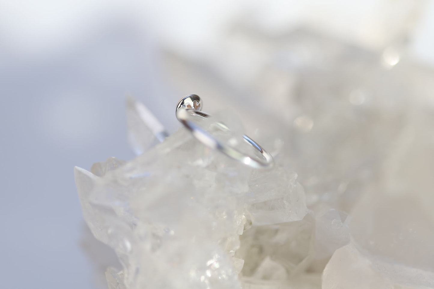 Ring mit polierten Mondstein peach Silber 925