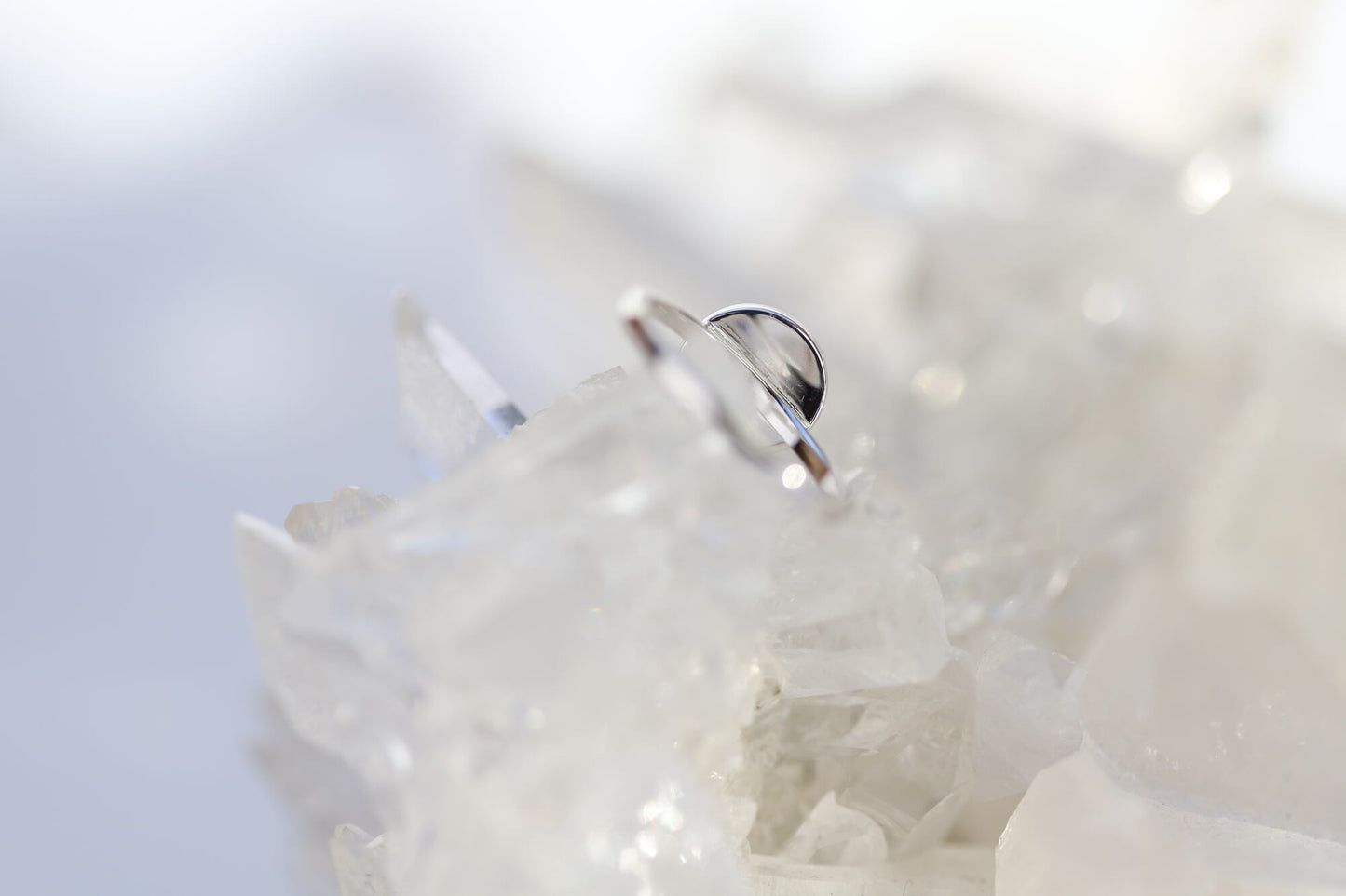 Ring mit facettiertem Mondstein peach Silber 925