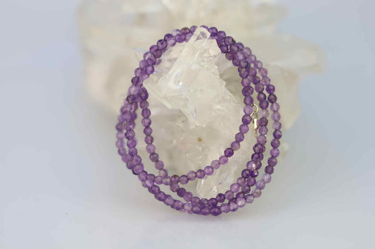 Schmuck Halskette Amethyst mit facettierten Kugeln und Silberverschluss